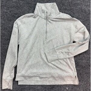 Mondetta Athleisure Quarter Zip Pullover Womens Medium Grey Patterned Athletic
